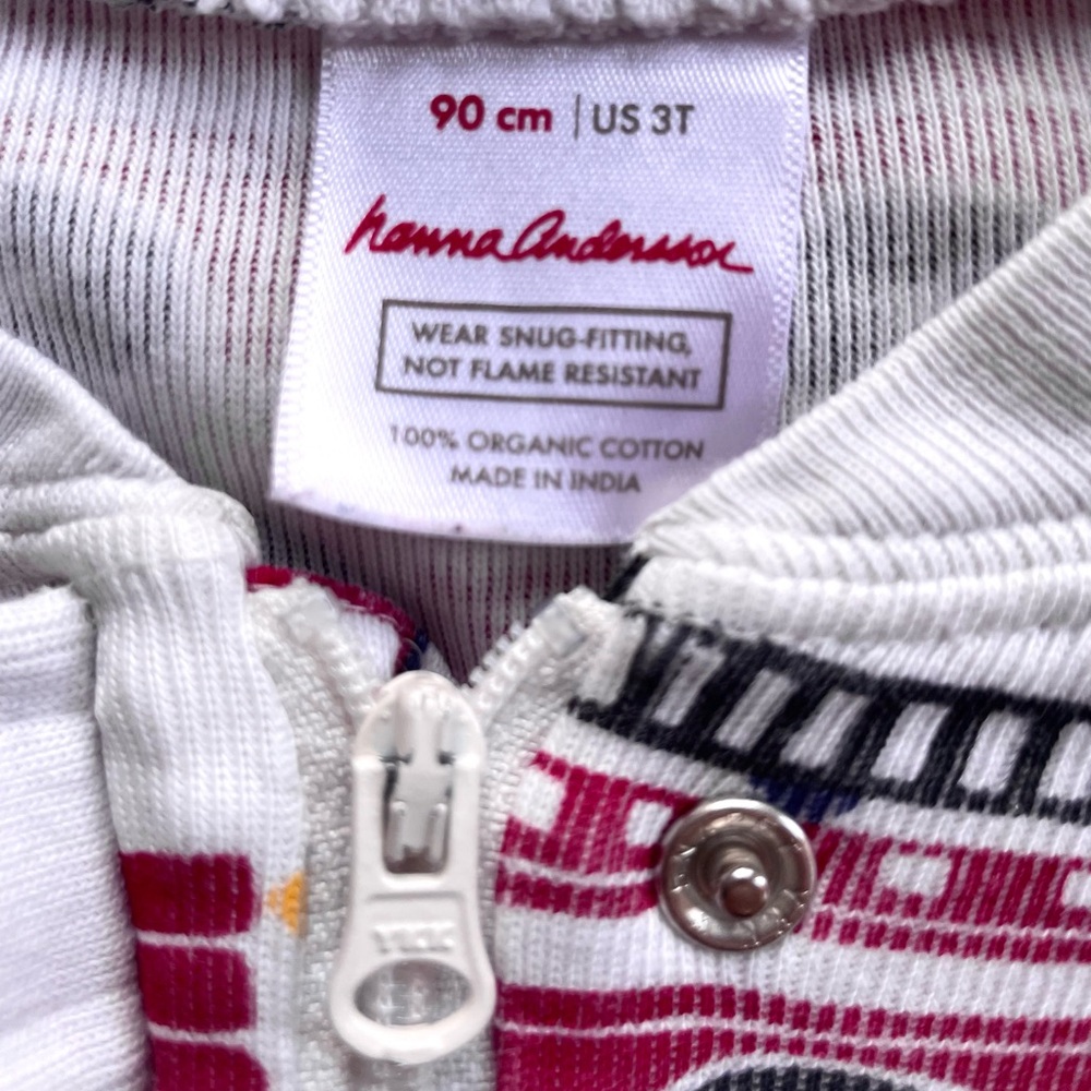 Hanna Andersson Organic Unisex Firetruck Red Sleeper One-Piece Pajamas, Footless - Picture 9 of 11